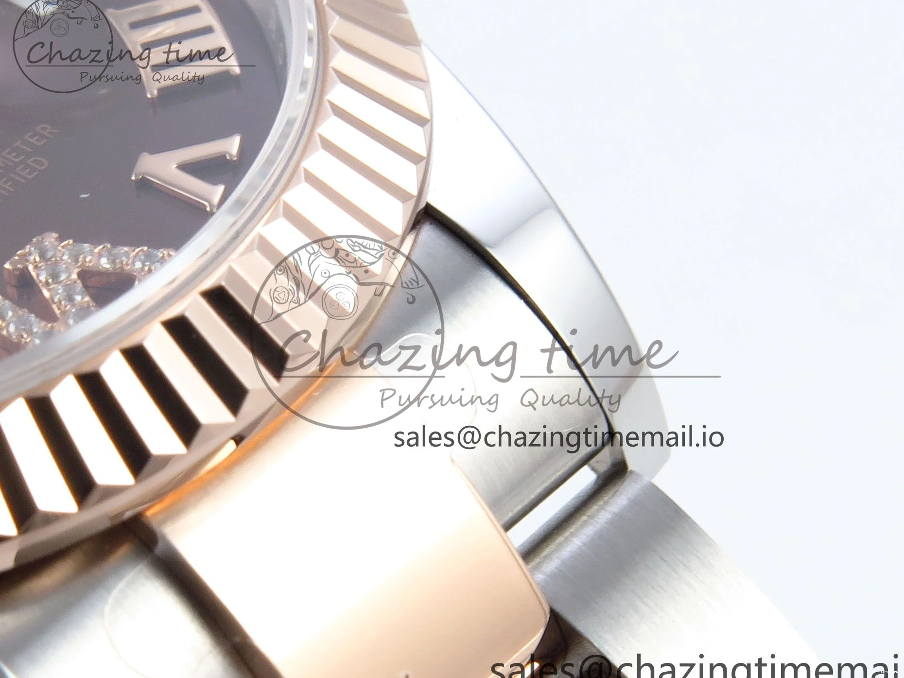 MiroTime 0504 DateJust 31 278271 ARF 1:1 Best Edition 904L Steel Brown Roman Diamonds Dial on SS RG Oyster Bracelet ETA SmartChoice 520